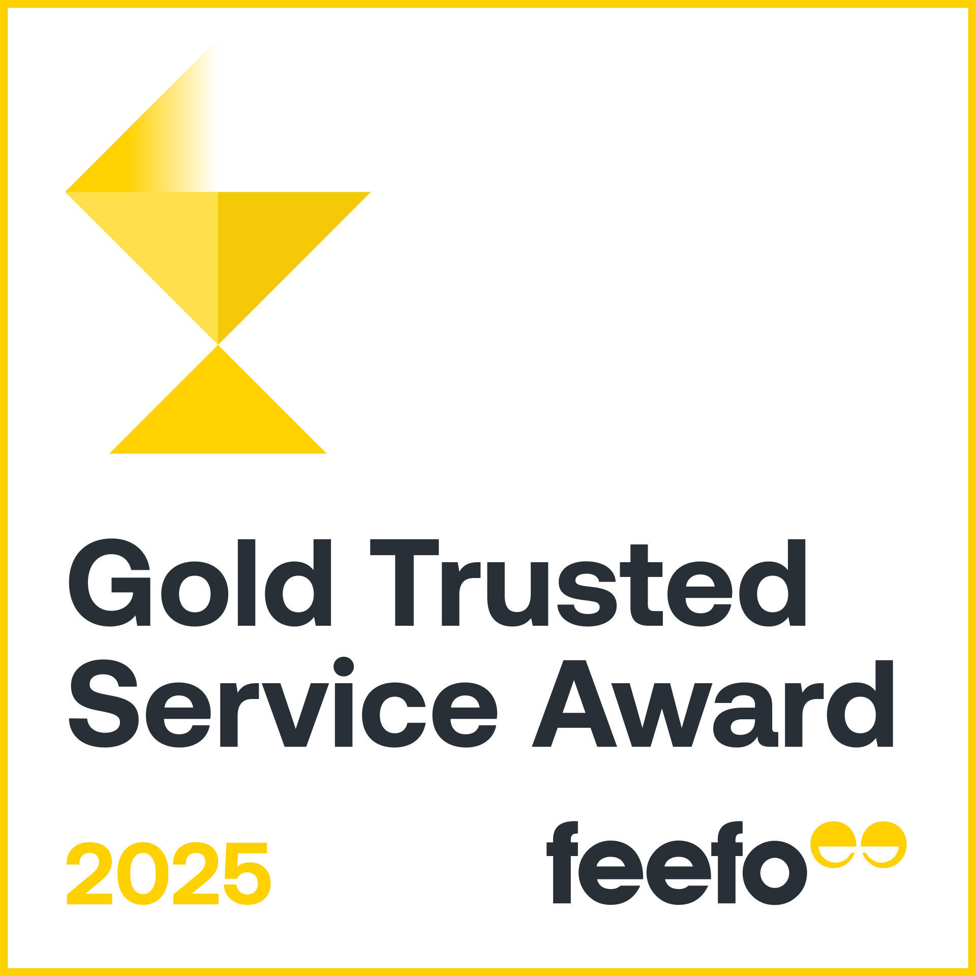 feefo gold trusted service award 2025