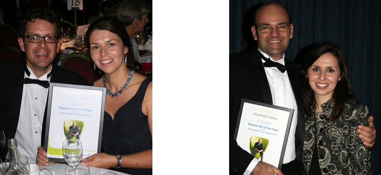 Petplan's Direct & Speciality Director, Neil Brettle with finalist Judy Scrine (left) Finalist Vincenzo Franco with wife (right)