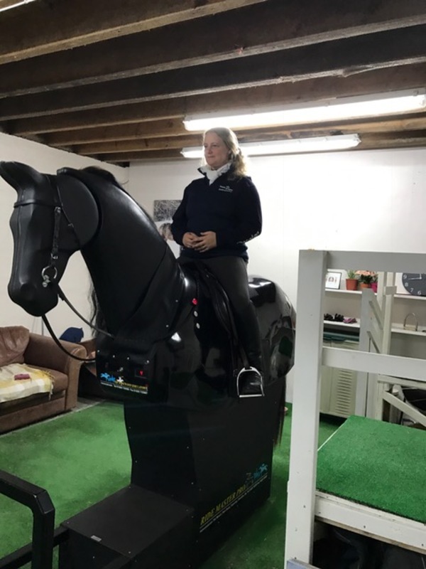 Lyndsey's session on the horse simulator 'Barney'