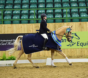 Anna Tomlinson riding Moreorless, winners of the Petplan Equine Area Festival Preliminary Championship