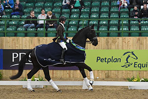 Lindsay Hancock Riding Barachiel, winners of the Petplan Equine Advanced Medium Restricted Championship