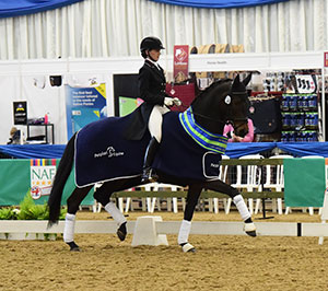 Beth Barnett riding her own Sheepcote Delight, winners of the Petplan Equine Prix St George Championship