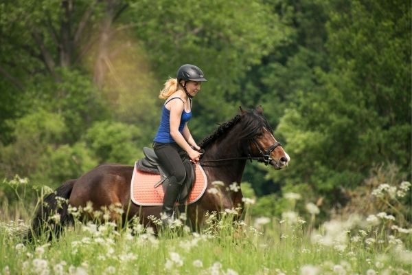 lady riding in field 