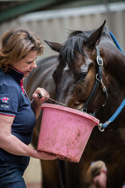 Natasha's mum Lorraine, feeding JP